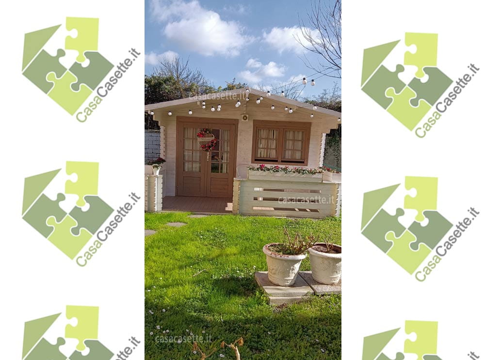 Casetta Roma 4x3 verandina Casetta modello Roma 4x3 verandina bianco