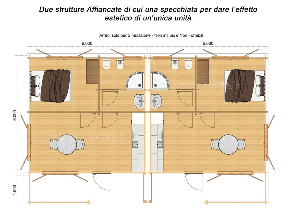 Casetta modello Sanremo 36mq doppia simulazione