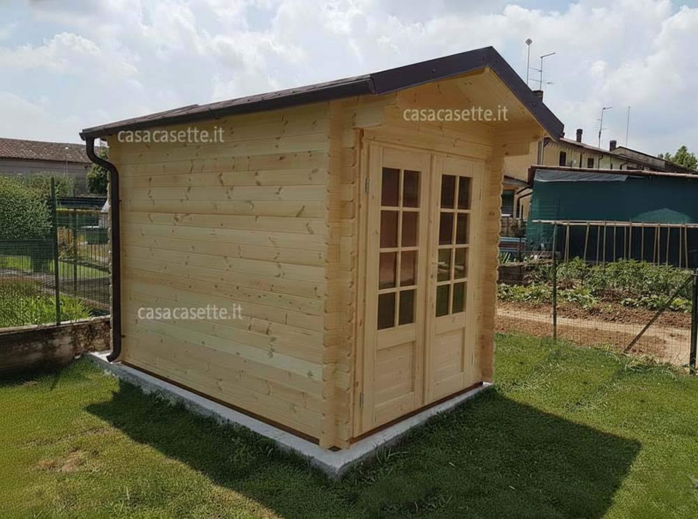 Casetta modello Trento 2x3 grondaia scossalina acciaio