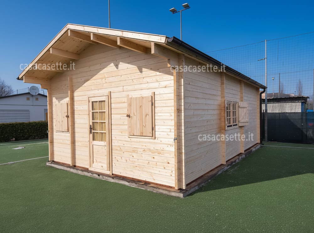 Casetta modello Treviso 42mq grondaia acciaio