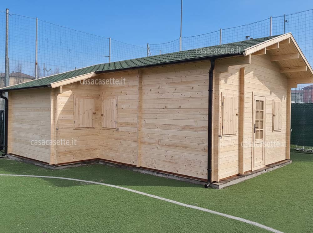 Casetta modello Treviso 42mq tegole verdi canadesi
