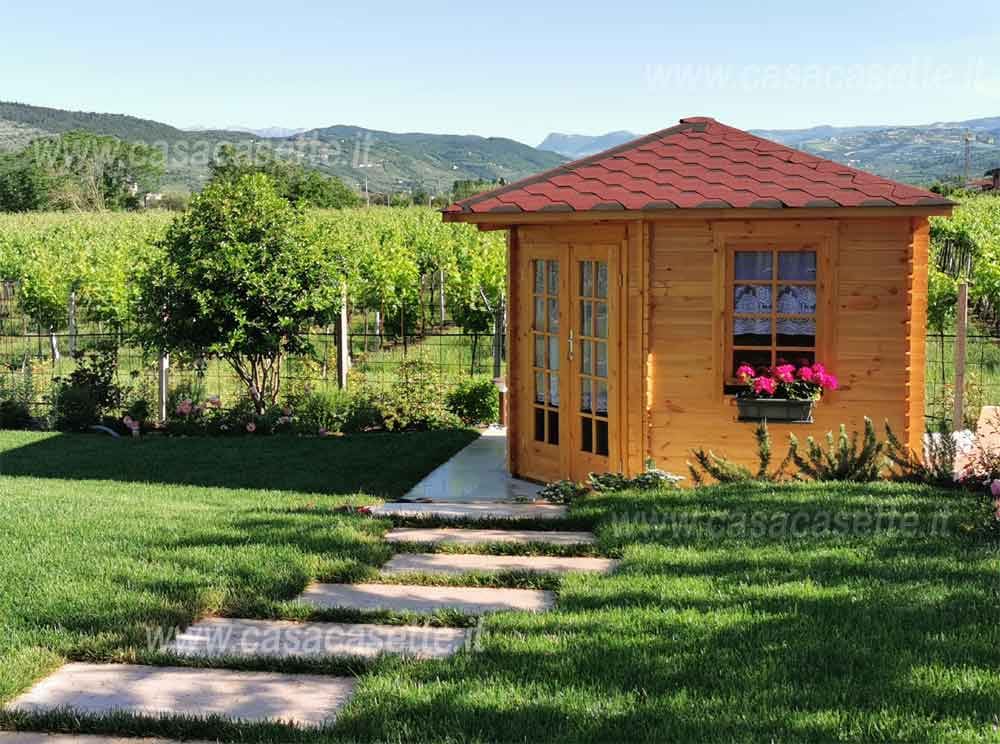 Casetta Venezia 3x3 impregnante Casetta modello Venezia 3x3 impregnante tegole rosse