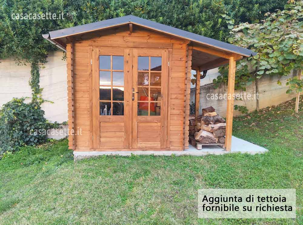 Casetta modello Vicenza 22x22 tettoia aggiuntiva