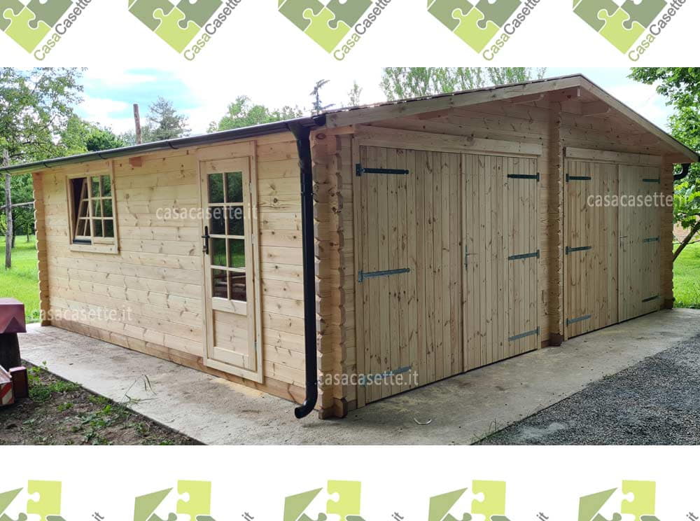 Garage Bergamo 6x6 grondaia Garage modello Bergamo 6x6 grondaia moro acciaio