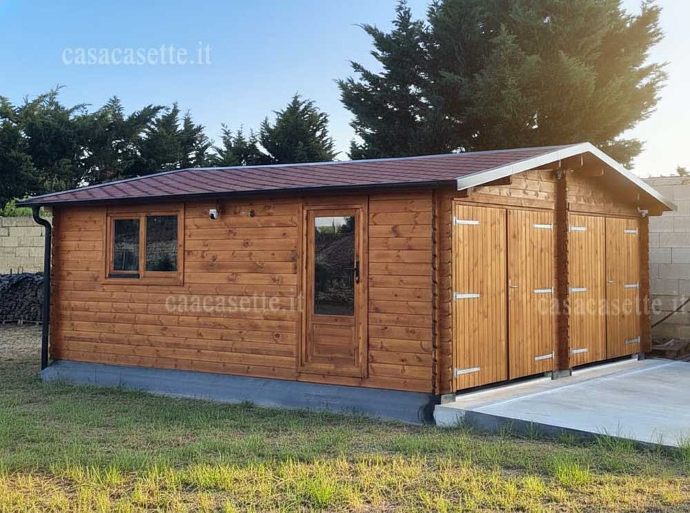 Garage modello Bergamo 6x6 impregnante noce chiaro