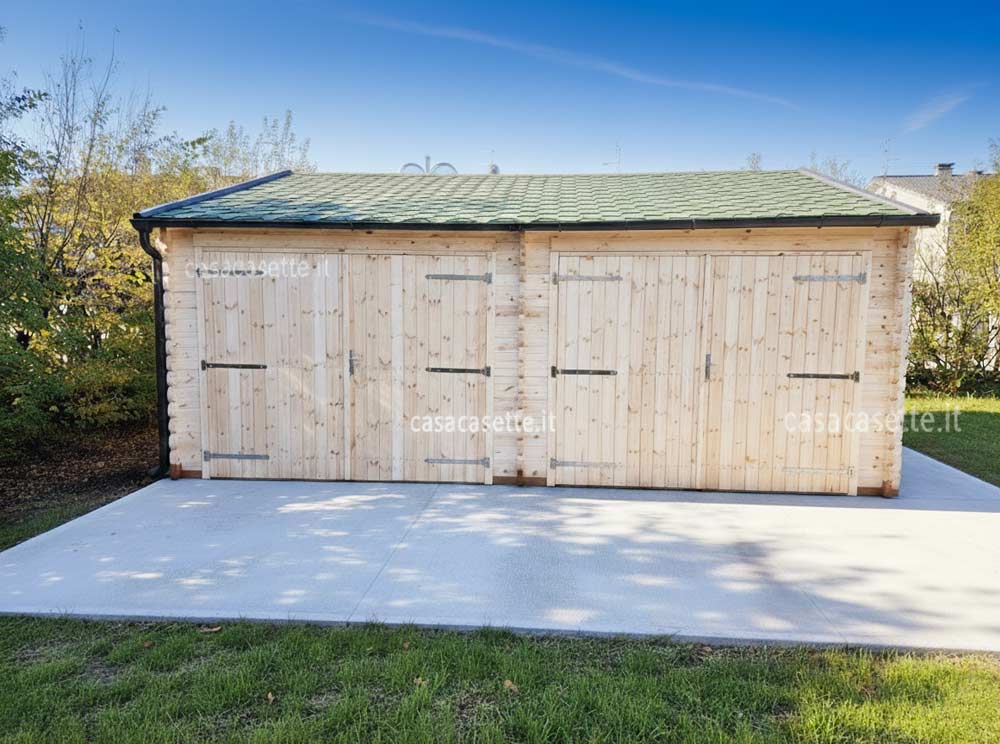Garage Pavia 6x6 verde tegole Garage modello Pavia 6x6 verde tegole