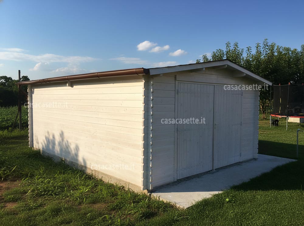 Garage Varese 4x6 impregnante bianco Garage modello Varese 4x6 impregnante bianco