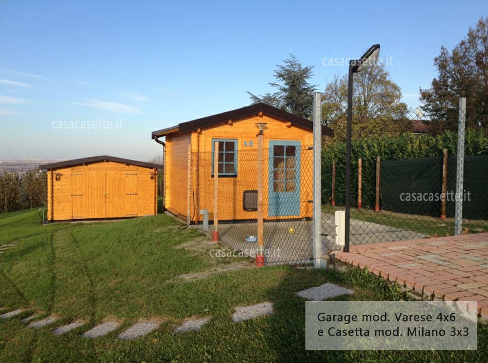 Garage modello Varese 4x6 miele e casetta Milano