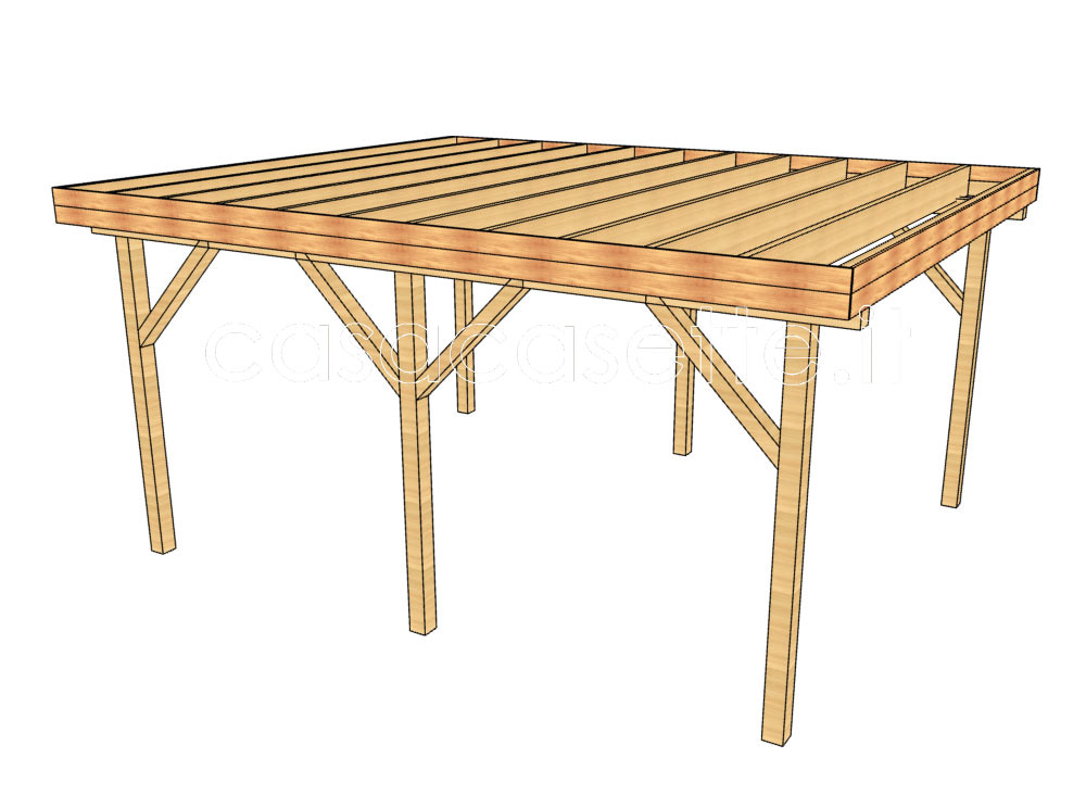 Tettoia carport 5x6 massello Tettoia carport modello 5x6 massello naturale