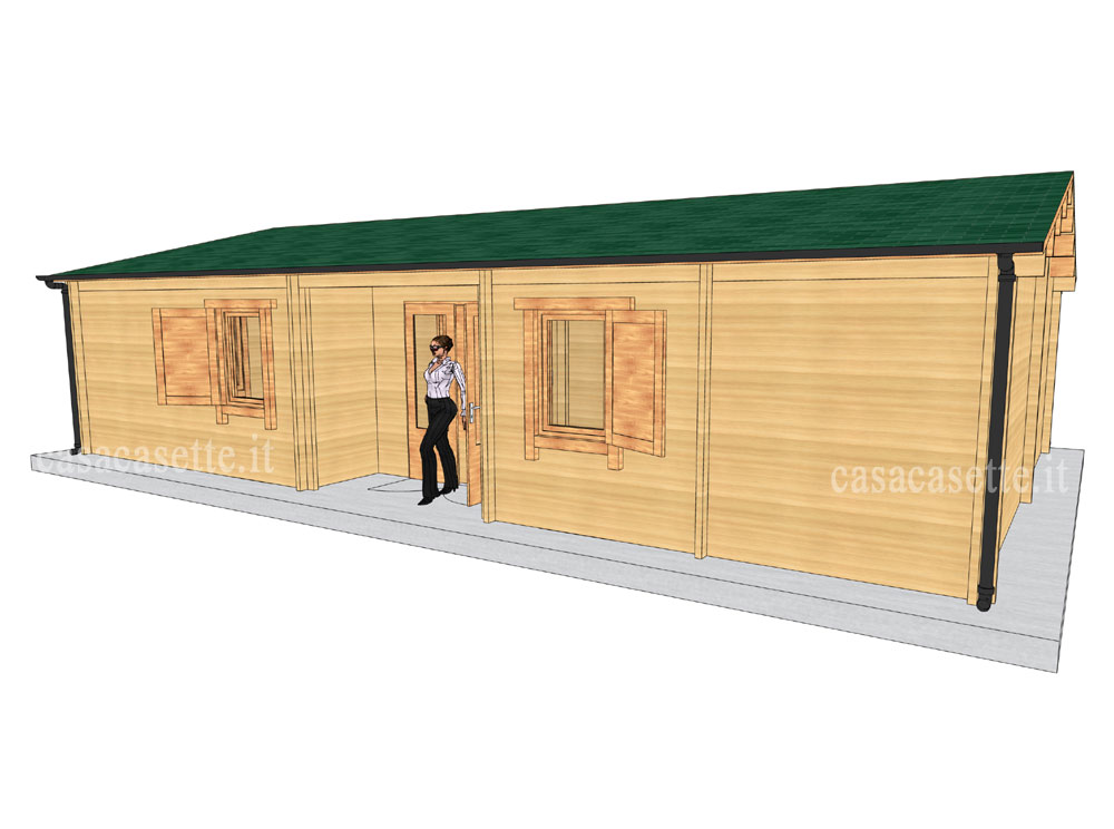 Casetta in legno modello Viareggio misure 75mq